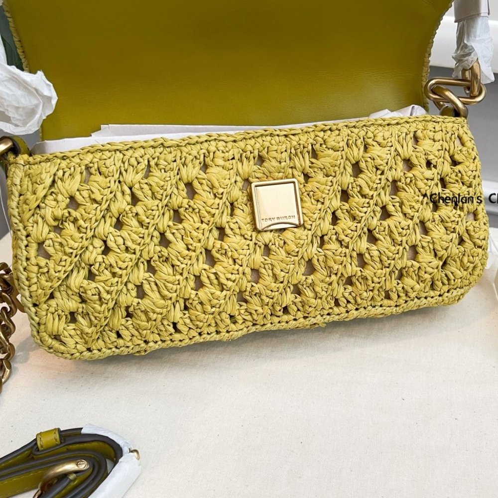 🔥HP🔥NeW! Rare! Tory Burch Crochet Small Flap Shoulder Bag - Picture 9 of 17